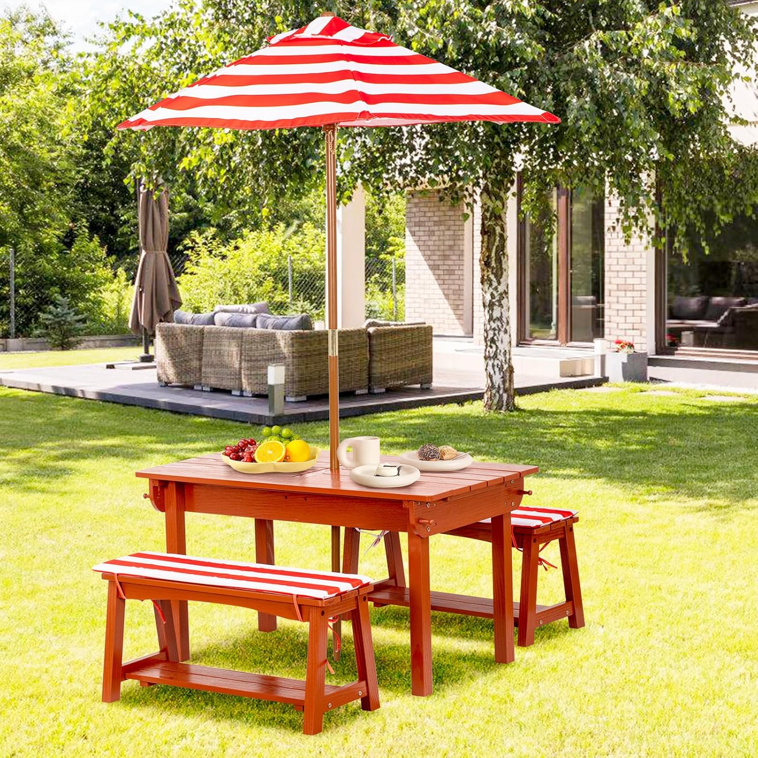 Kids Picnic Table with Umbrell – обзор и цена Kids Outdoor Umbrella For Table