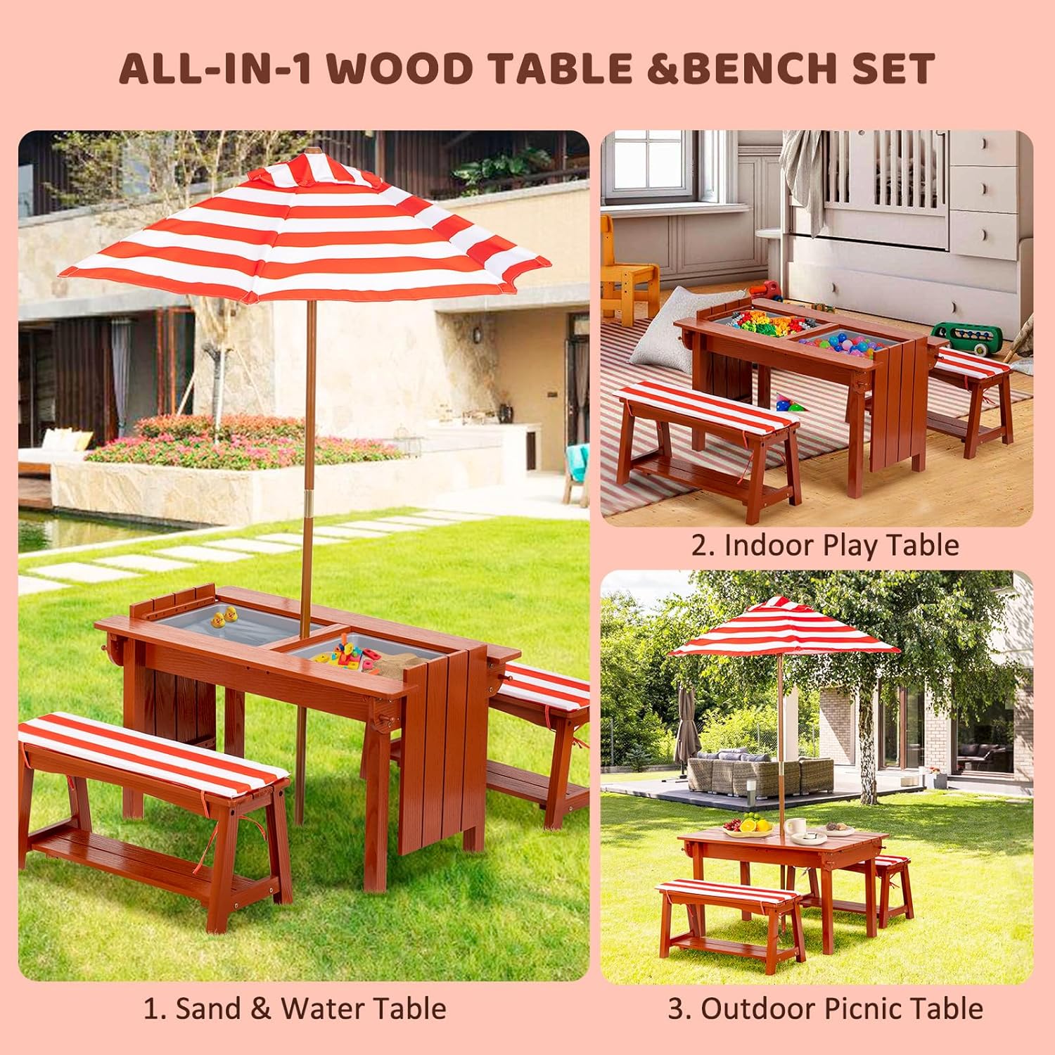 Kids Picnic Table with Umbrell – обзор и цена Kids Outdoor Umbrella For Table