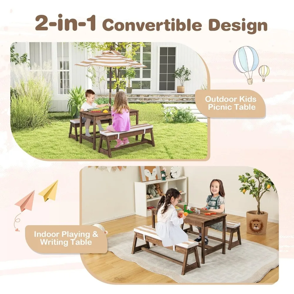 Kids Picnic Table, Outdoor Woo – обзор и цена Kids Outdoor Umbrella For Table