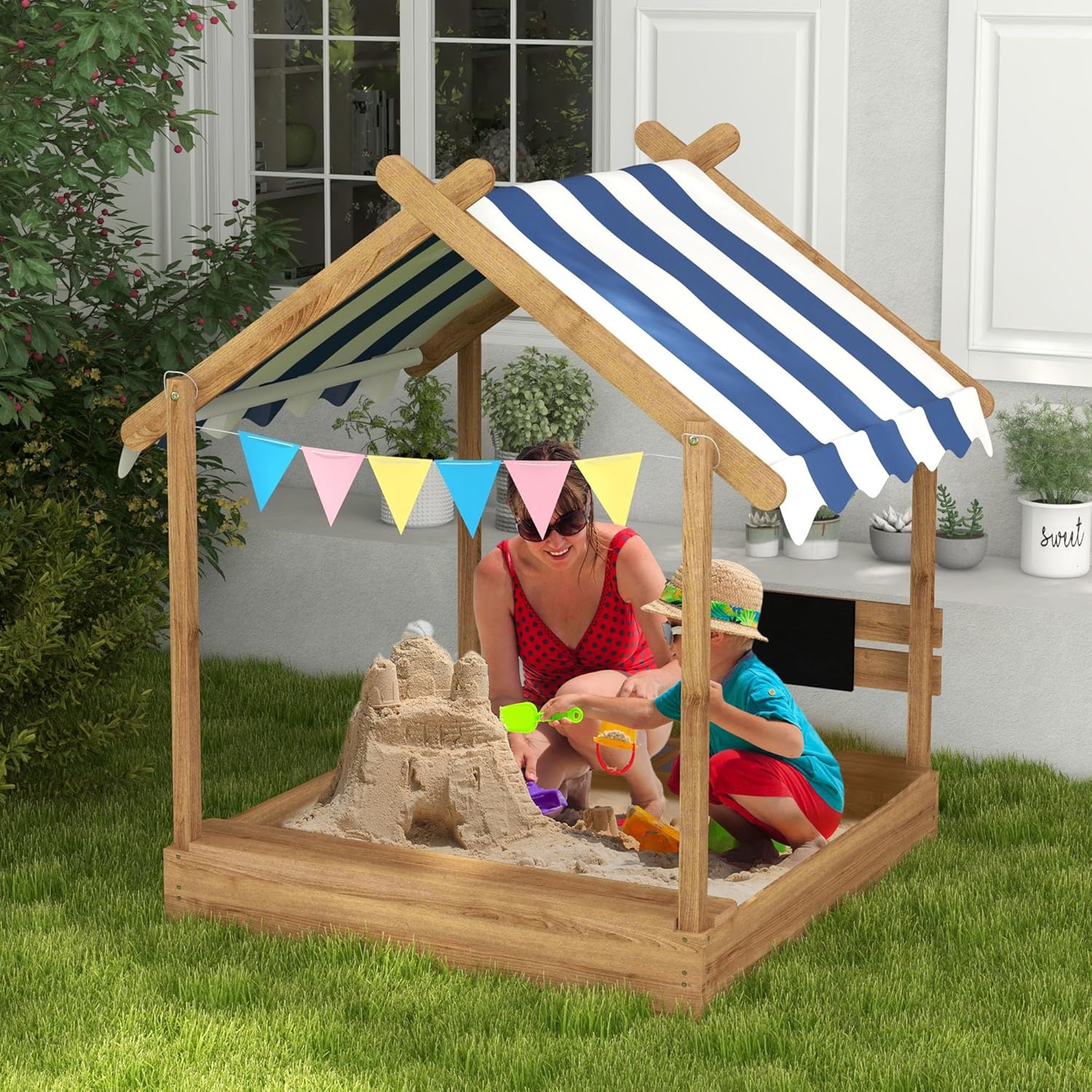 Wooden Sandbox with Canopy, Ki – обзор и цена Kids Outdoor Sink