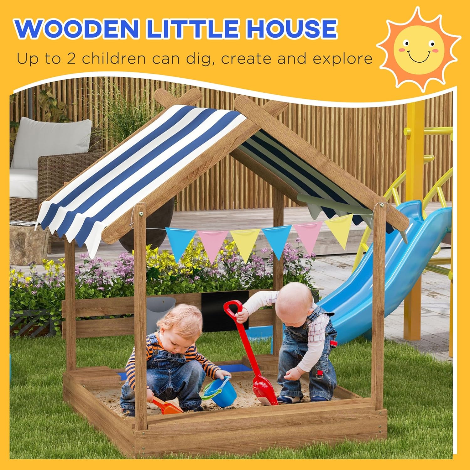 Wooden Sandbox with Canopy, Ki – обзор и цена Kids Outdoor Sink